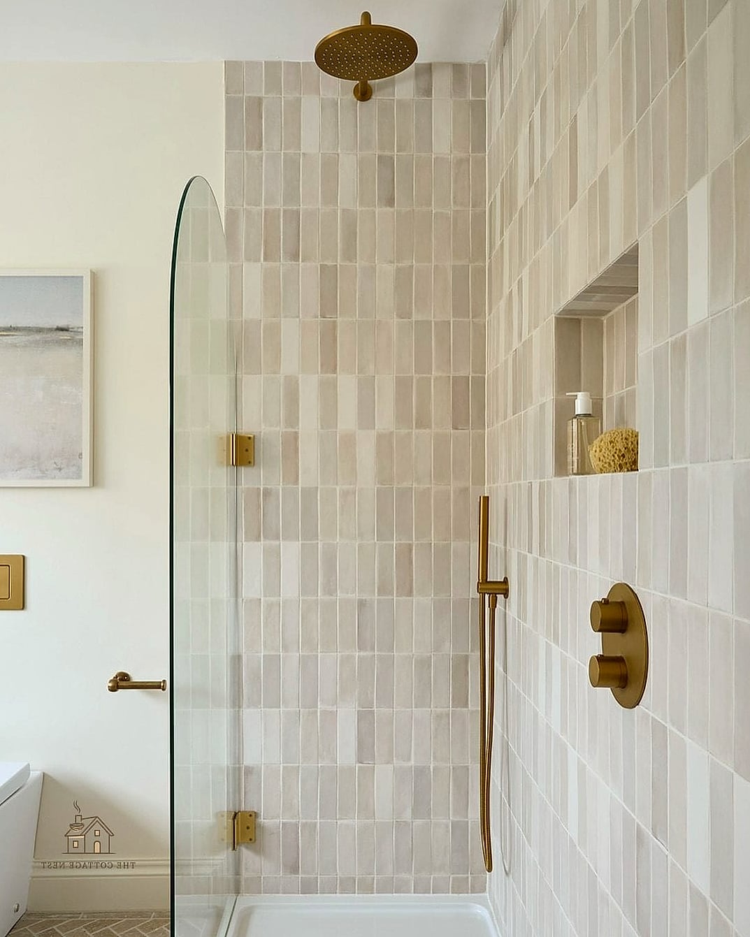 30 Cozy Shower Tile Ideas Worth Pinning 14 Warm Beige Limestone Tile