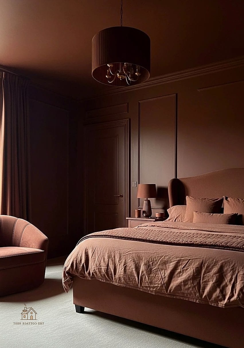 25 Stunning Color Drenching Bedroom You'll Absolutely Love 15 Warm Chocolate Brown