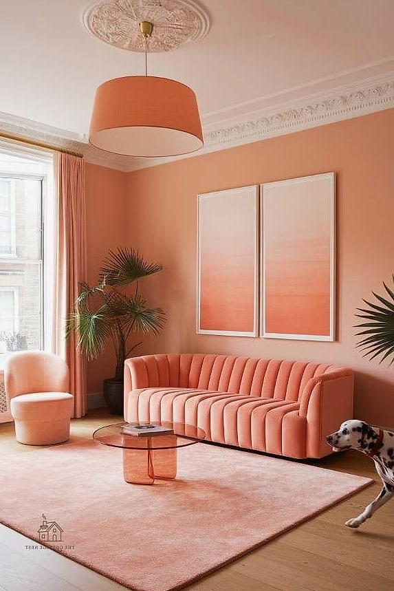 25 Stunning Color Drenching Bedroom You'll Absolutely Love 20 Warm Peach Glow
