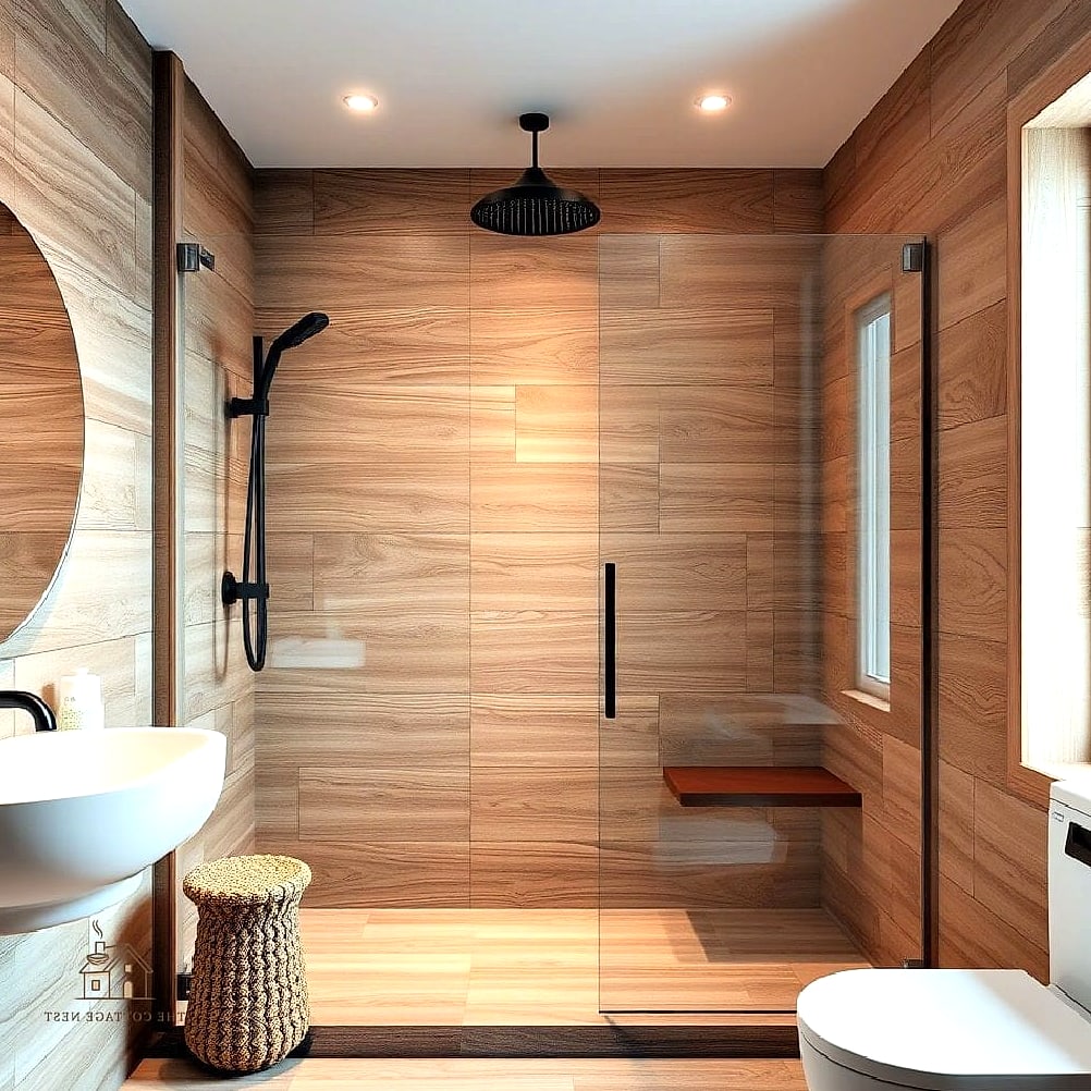 30 Cozy Shower Tile Ideas Worth Pinning 32 Warm White Zellige with Curved Niche