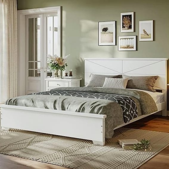 White Platform Bed for a Modern Look