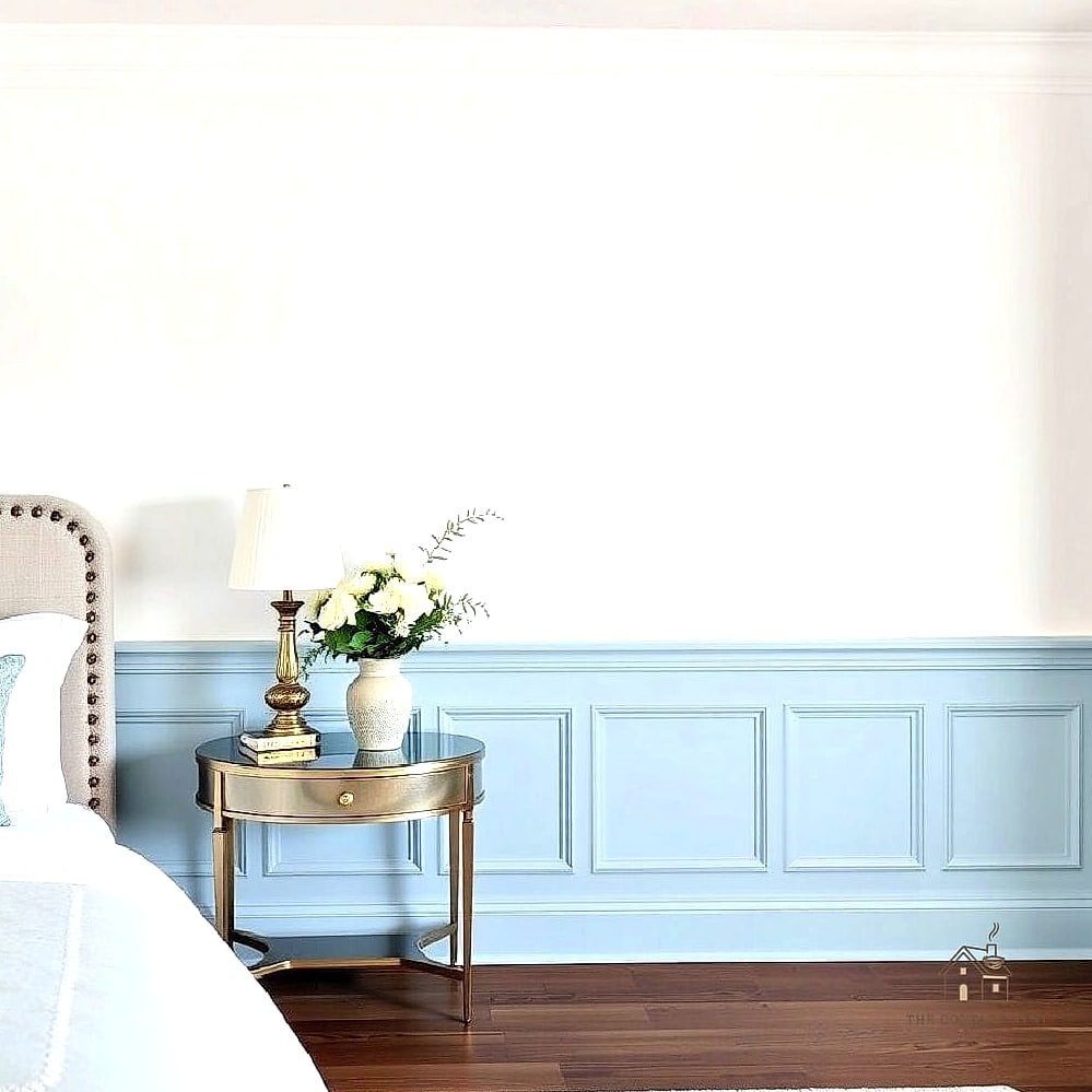 White Wainscoting Paired with Blue Walls