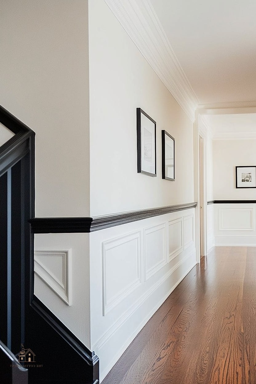 15 Chic Black And White Bedroom Ideas for a Beautiful Home 7 White Walls with Black Trim and Molding