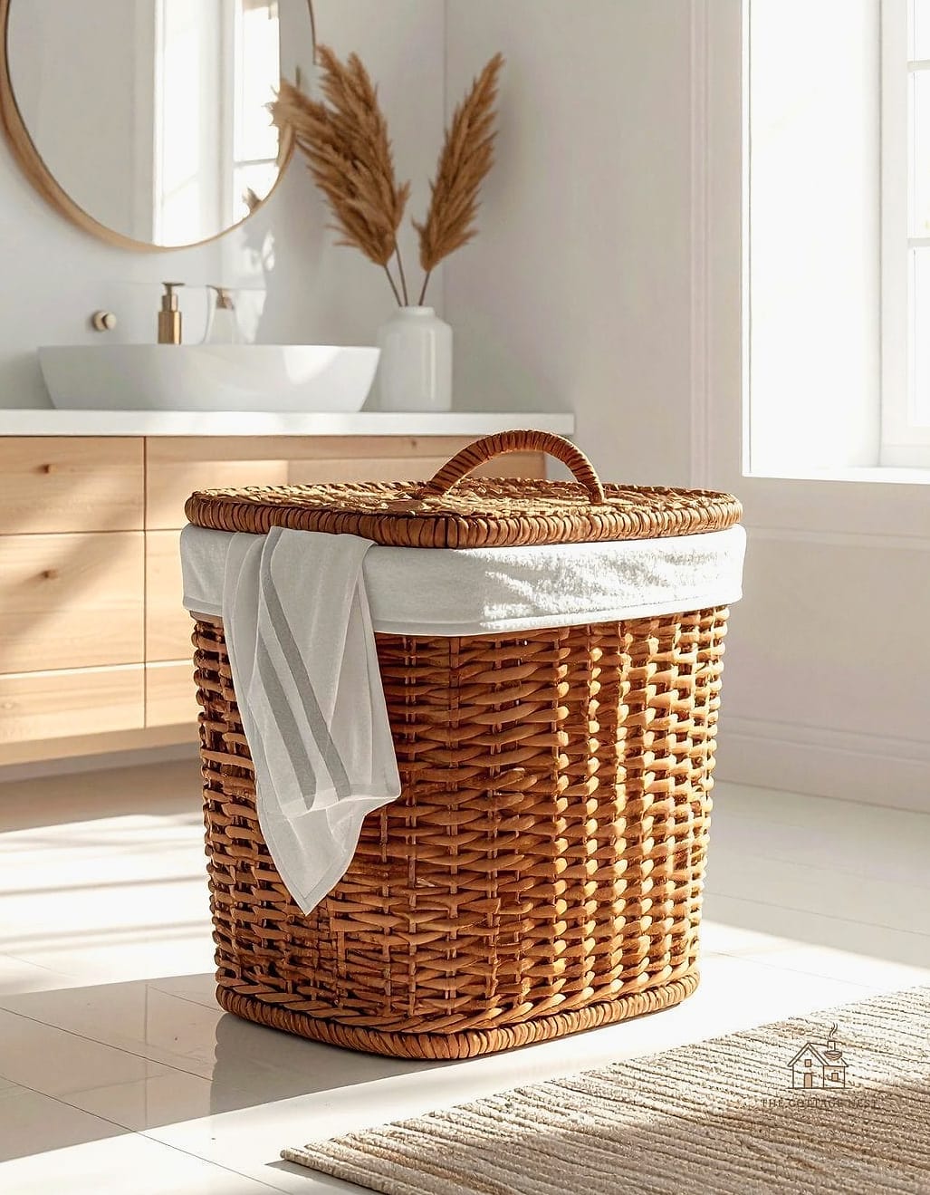 35 Chic Back Of Toilet Decor Ideas for a Beautiful Home 22 Wicker Hamper Combo