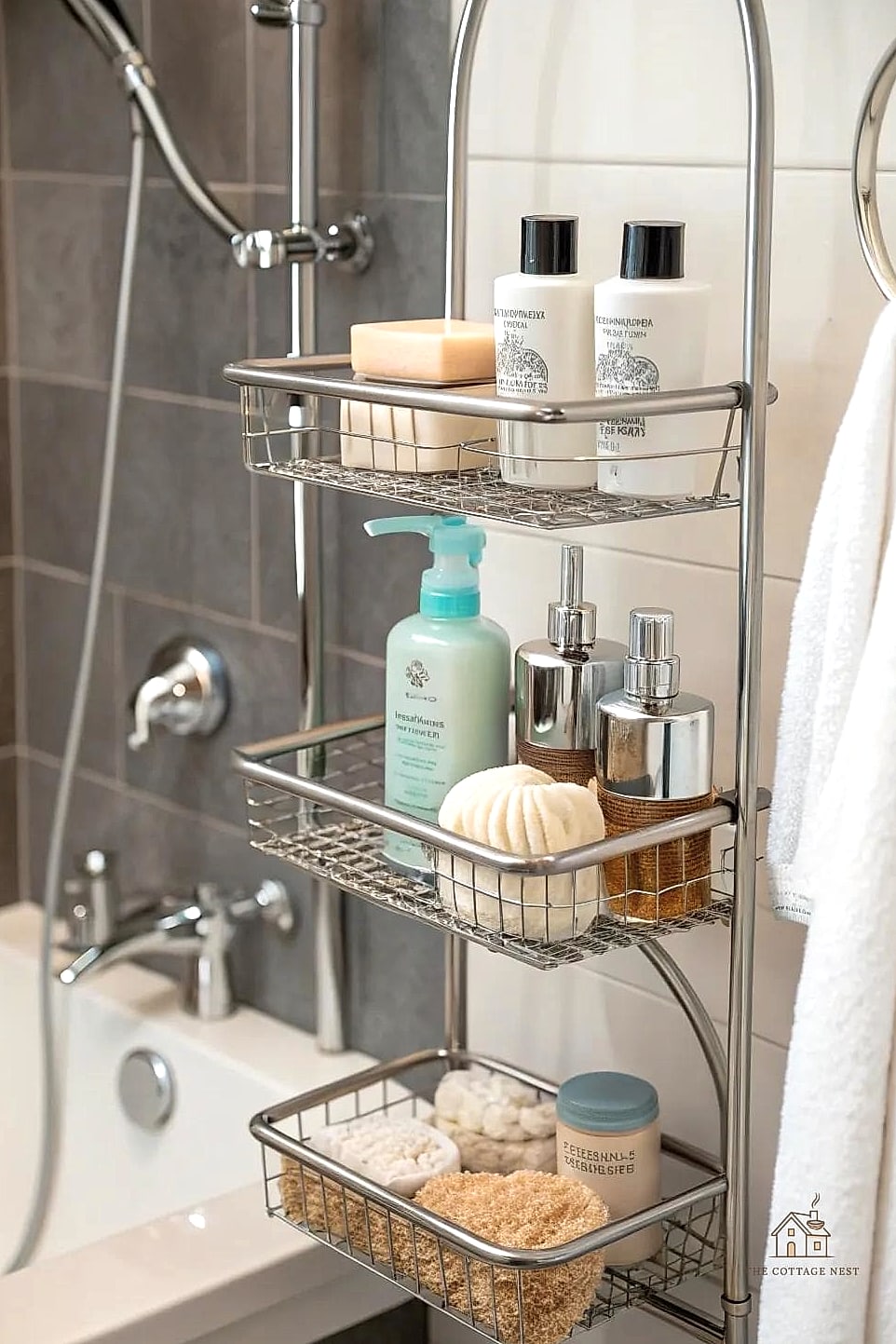 20 Dreamy Shower Storage Ideas to Try This Season 7 Wire Basket Shelving