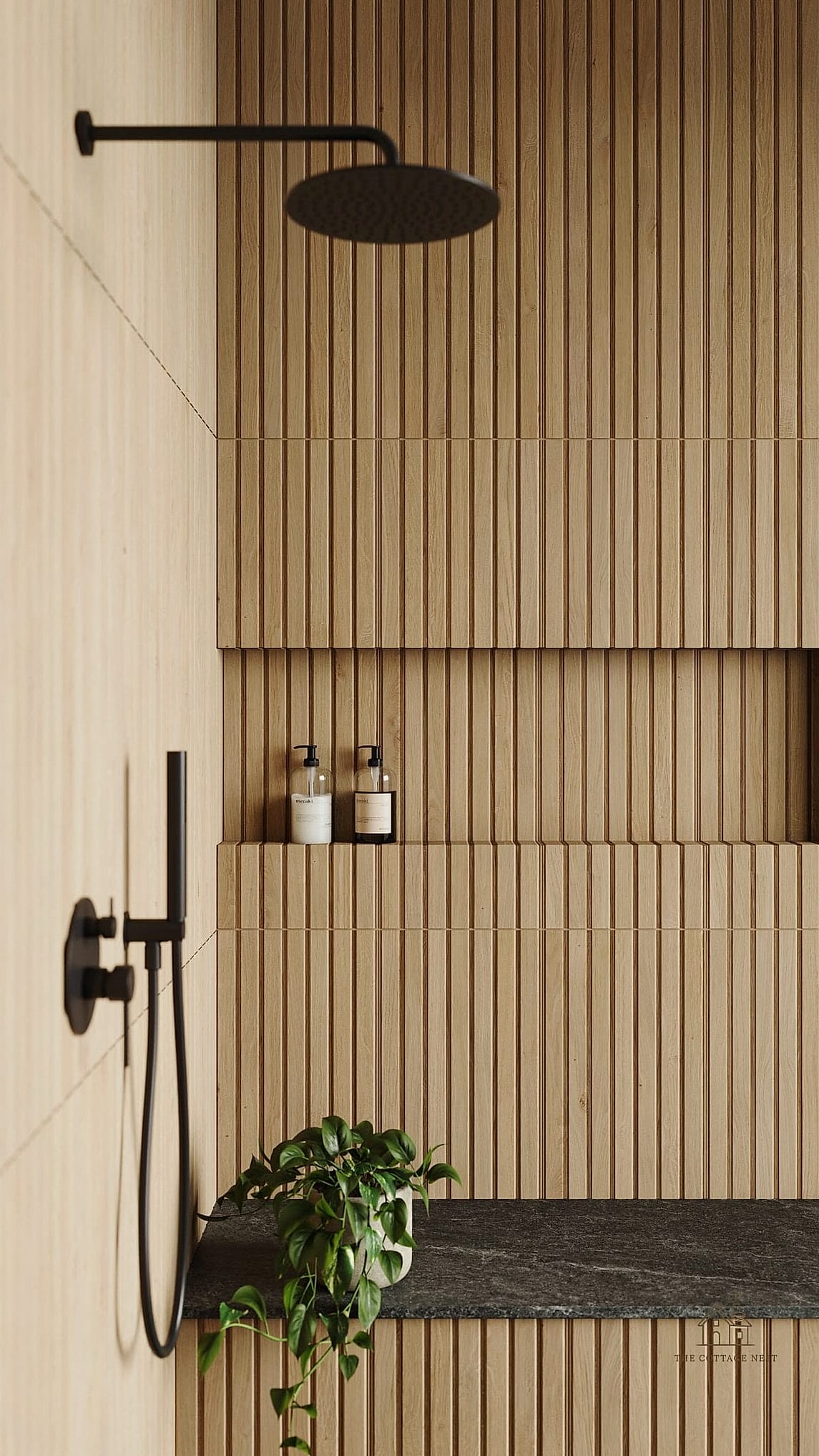 30 Amazing Small Walk In Shower Ideas No Doors on a Budget 9 Wood-Look Tile Accent