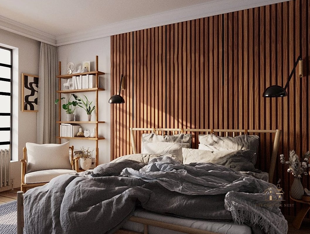 35 Brilliant Mens Bedroom Ideas to Copy Right Now 20 Wood Slat Accent Wall