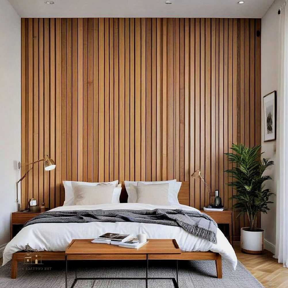 45 Creative Bedroom Wall Decor Ideas That Will Inspire You 24 Wood Slat Accent Wall