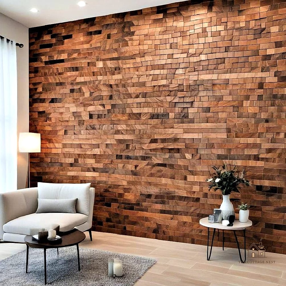 21 Clever Wood Tile Shower Ideas for Every Style 3 Wood Tile Accent Wall Behind the Bench