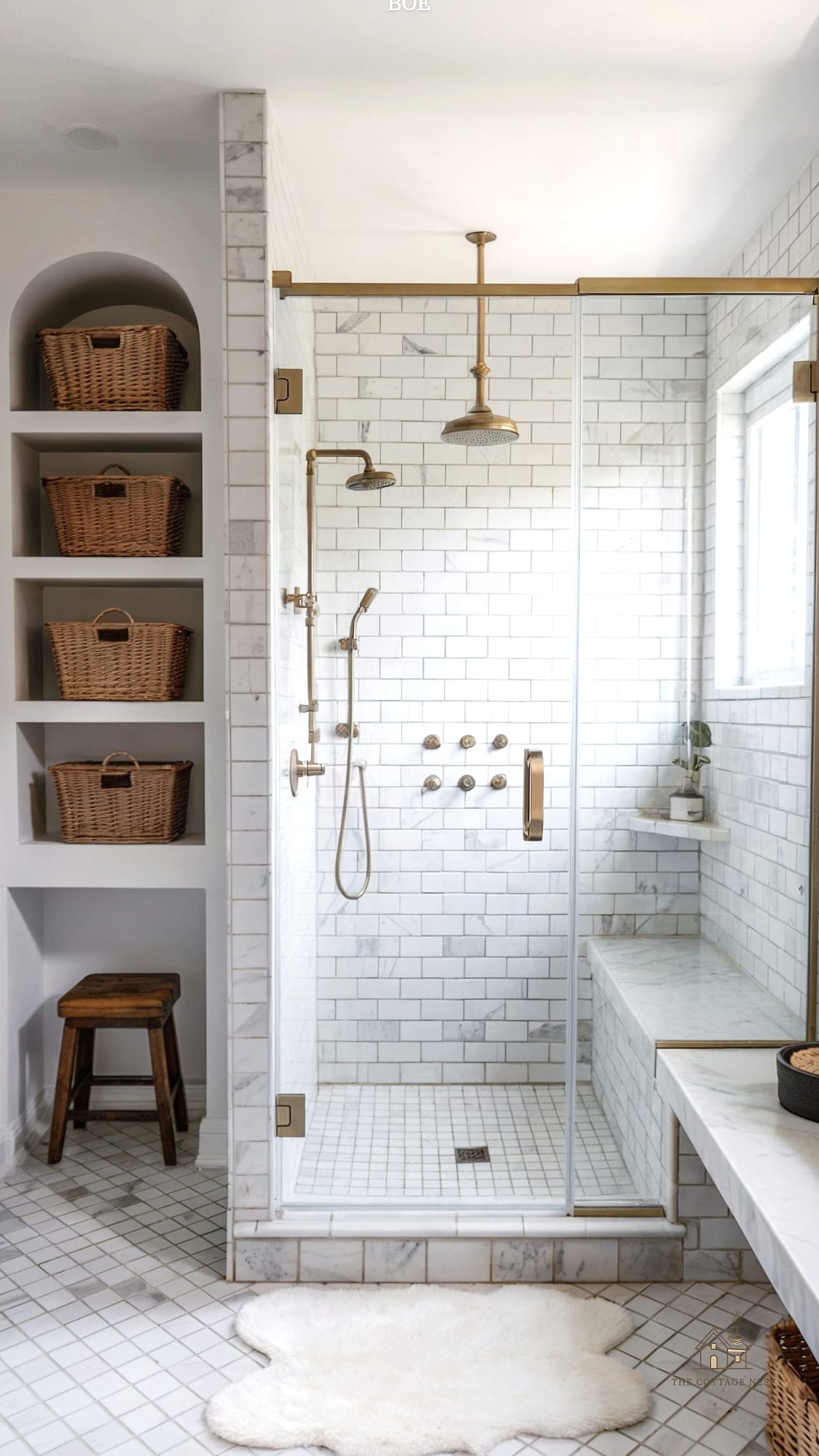 30 Amazing Small Walk In Shower Ideas No Doors on a Budget 30 Woven Basket Storage Nearby