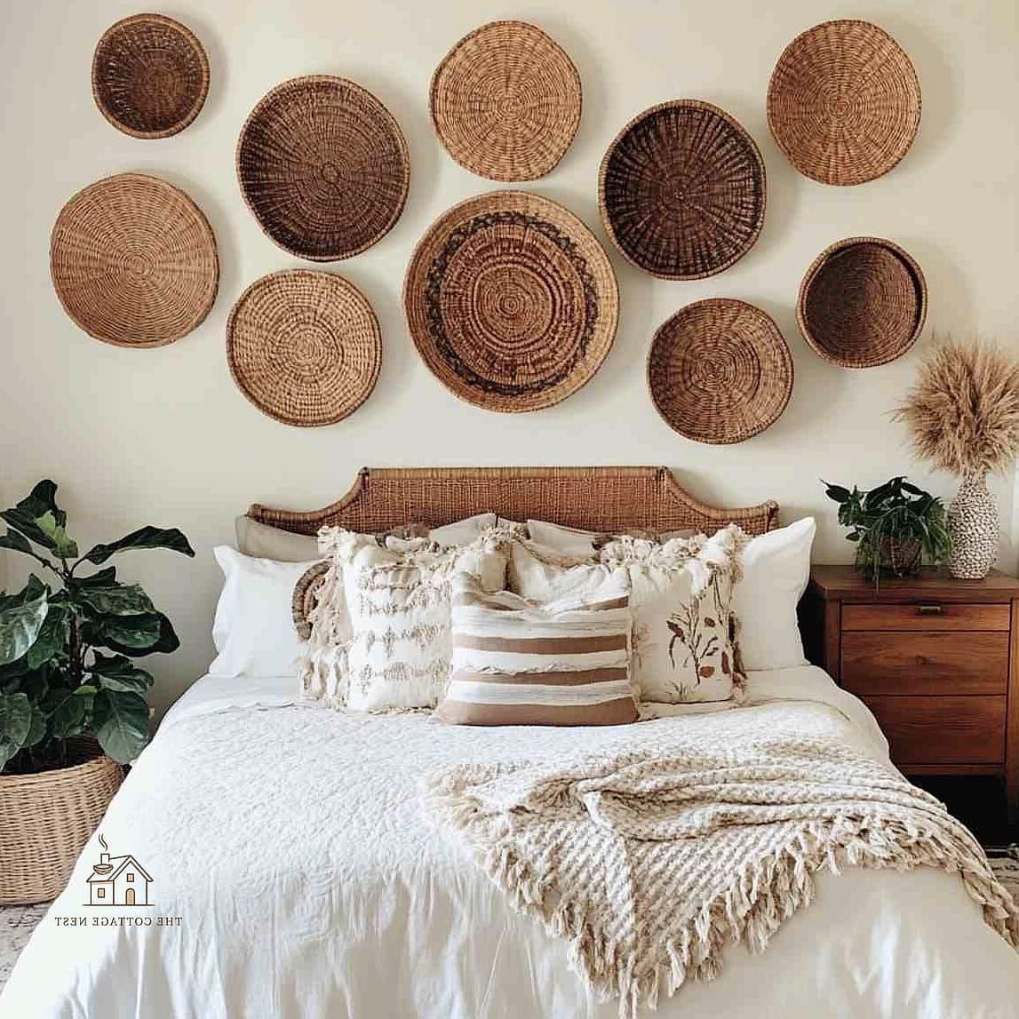 23 Creative Bedroom Wall Decor Above Bed That Will Inspire You 18 Woven Basket Wall Display