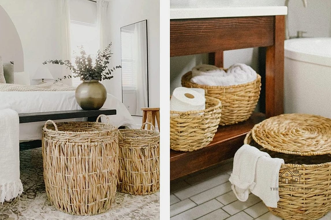 Woven Baskets on Open Shelving