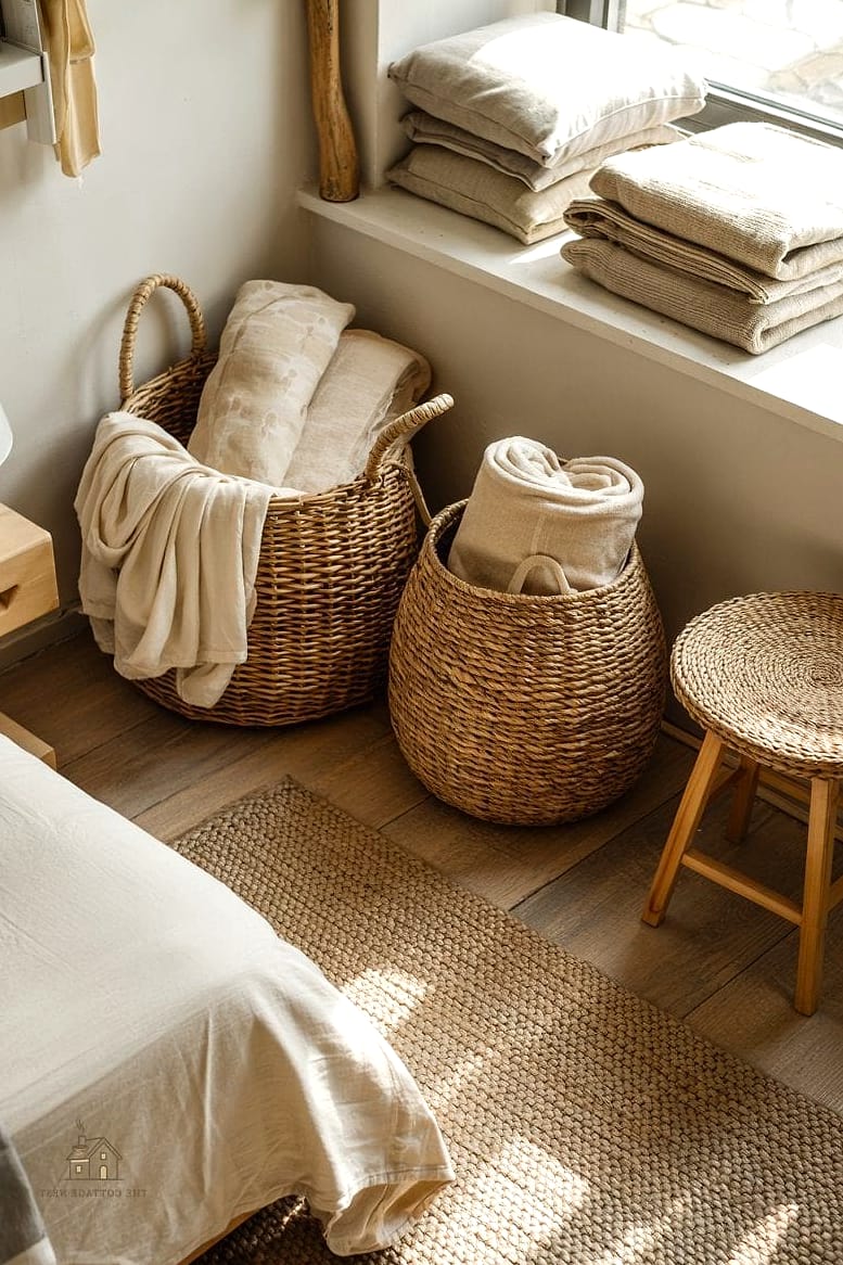 15 Brilliant Stockholm Style Bedroom to Copy Right Now 11 Woven Baskets for Soft, Practical Storage