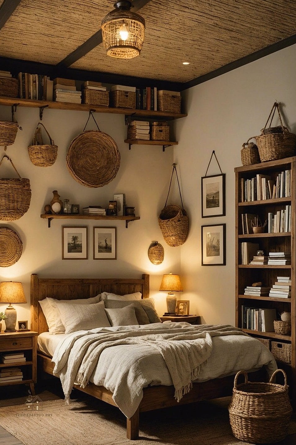 24 Clever Cozy Bedroom Ideas for Every Style 21 Woven Baskets for Cozy, Hidden Storage
