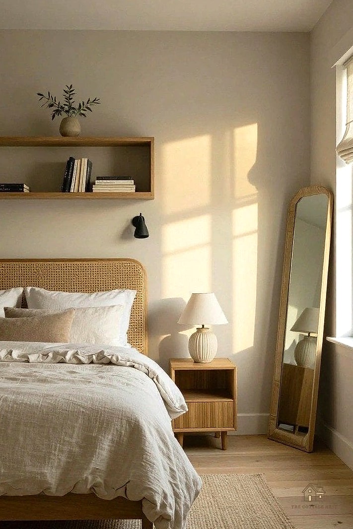 30 Amazing Shelf Over Bed Ideas on a Budget 11 Woven Rattan Shelf Basket Combo