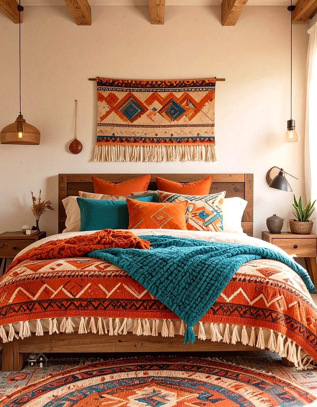 20 Dreamy Western Bedroom Ideas to Try This Season 8 Woven Southwestern Wall Hanging
