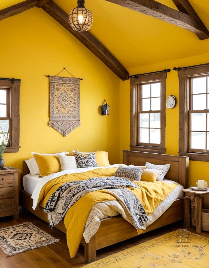 26 Beautiful Yellow Bedroom Ideas to Transform Your Space 21 Yellow Tile Accent in an Ensuite
