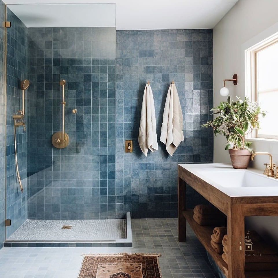 25 Dreamy Pony Wall Shower Ideas to Try This Season 7 Zellige Tile for Texture and Warmth