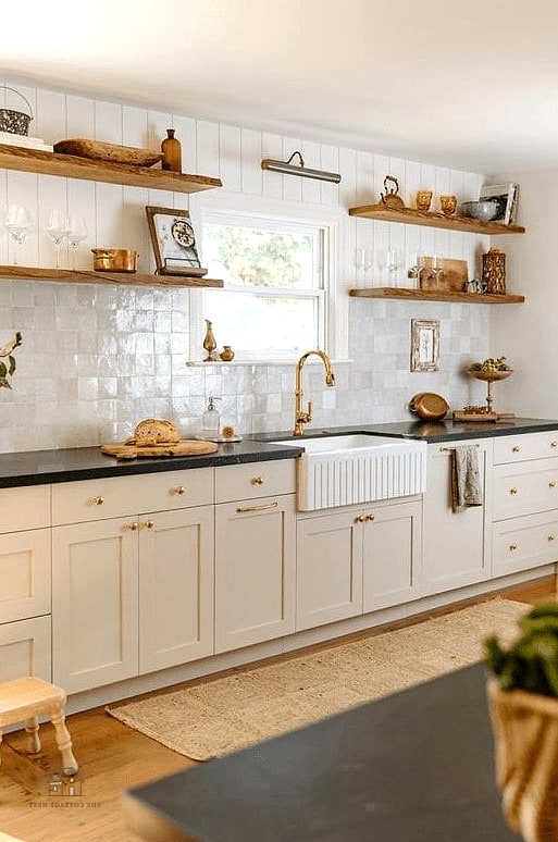 35 Stunning Farmhouse Walk In Shower Ideas You'll Absolutely Love 9 Zellige Tile in Soft Neutrals