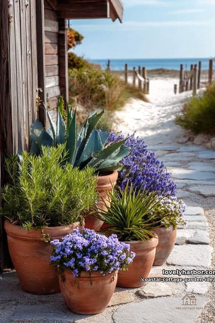 35 Brilliant Cottage Garden Ideas to Copy Right Now 22 Add a Cluster of Terracotta Pots