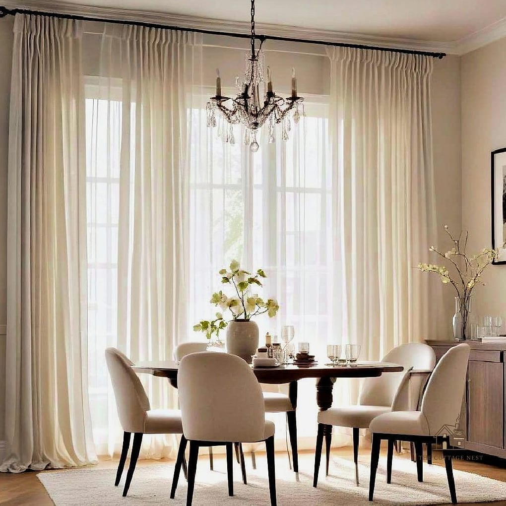 30 Amazing Dining Room Decor Ideas on a Budget 18 Add Curtains for Softness