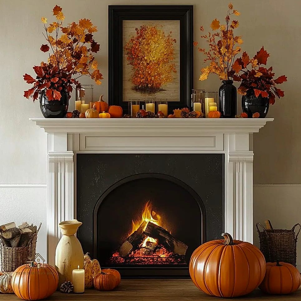 35 Creative Fall Living Room Decor That Will Inspire You 27 Add a Faux Fireplace or Fireplace Screen