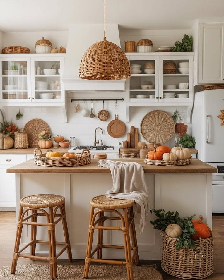 35 Creative Fall Living Room Decor That Will Inspire You 33 Add a Rattan or Wicker Accent Piece