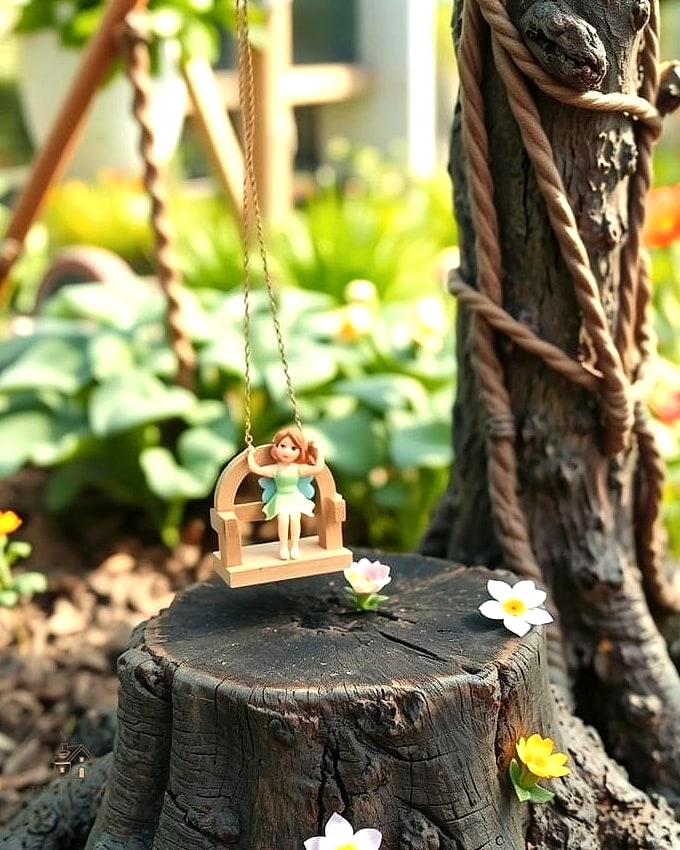 45 Creative Tree Stump Ideas Outdoor That Will Inspire You 21 Add a Rope Swing Nearby