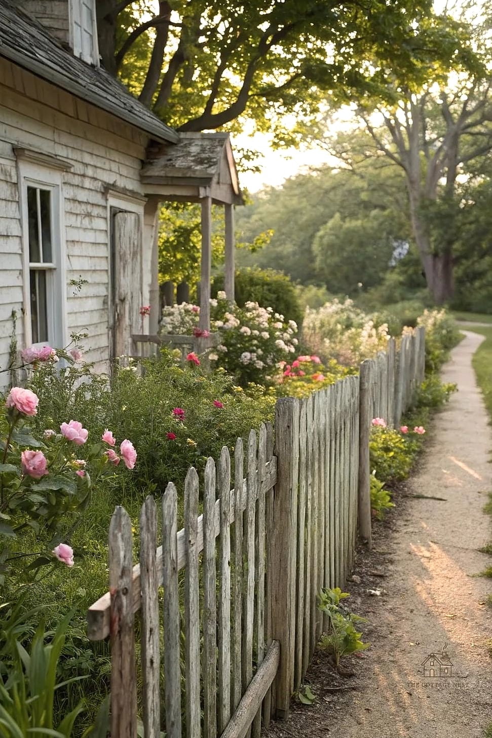 35 Brilliant Cottage Garden Ideas to Copy Right Now 9 Add a Rustic Picket Fence