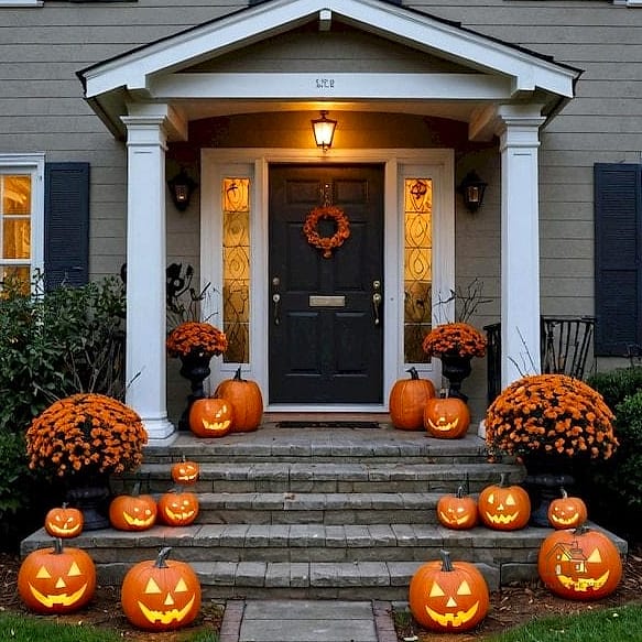 Add Seasonal Pumpkins or Planters