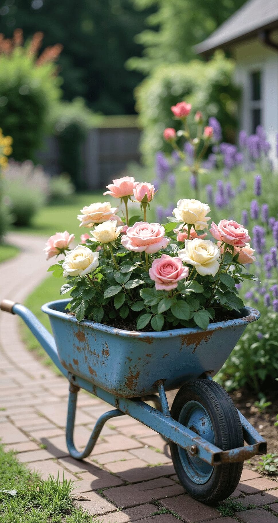 30 Dreamy English Garden Ideas to Try This Season 15 Add a Vintage Wheelbarrow Planter