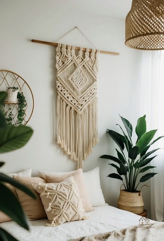 45 Dreamy Boho Bedroom Ideas That Feel Like a Retreat 28 Add a Wall of Framed Botanical Prints