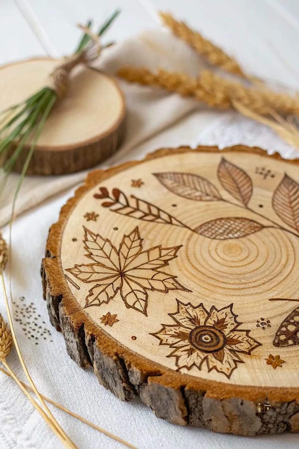 35 Creative Fall Living Room Decor That Will Inspire You 5 Add a Wood Slice Coffee Table Tray