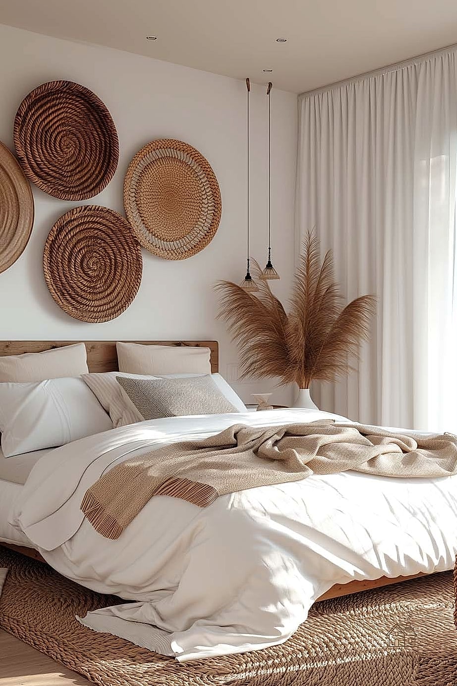 45 Dreamy Boho Bedroom Ideas That Feel Like a Retreat 41 Add a Woven Wall Basket Gallery