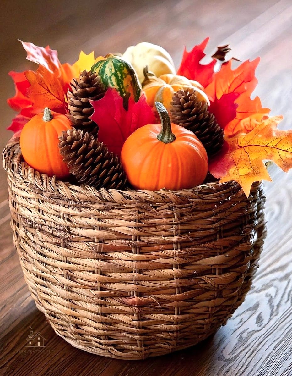 Add a Woven Basket for Blankets