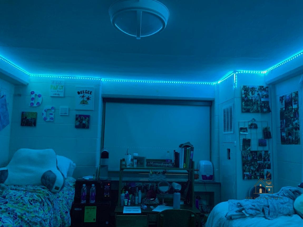 50 Amazing College Dorm Room Ideas on a Budget 45 Adhesive LED Light Strips
