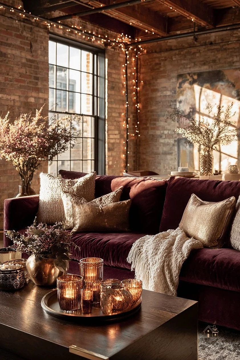 25 Stunning Fall Apartment Decor Ideas You'll Absolutely Love 6 Amber and Copper Toned Glassware on Open Shelves