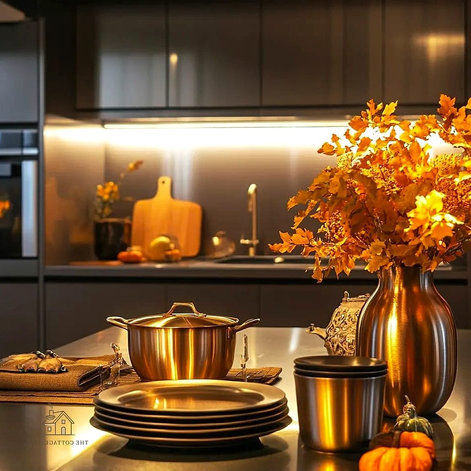 30 Stunning Fall Kitchen Decor Ideas That'll Make You Want to Cook All Season 32 Amber Glass Pendant Lights