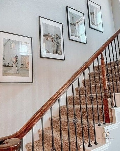 50 Clever Stairs Wall Decor Ideas for Every Style 47 Antique Frame Mirror Gallery