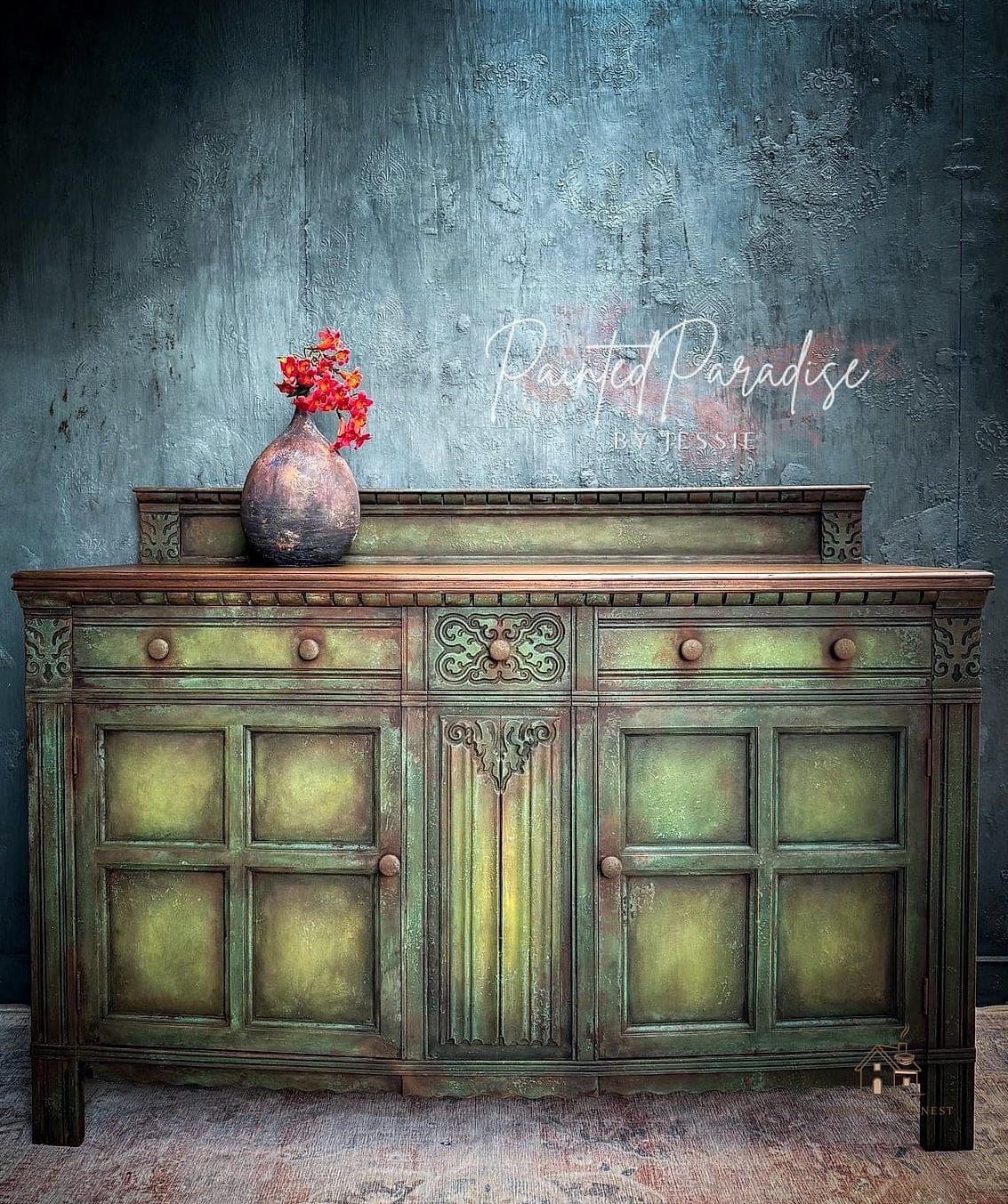 30 Clever Eclectic Dining Room Ideas for Every Style 11 Antique Sideboard with Modern Hardware