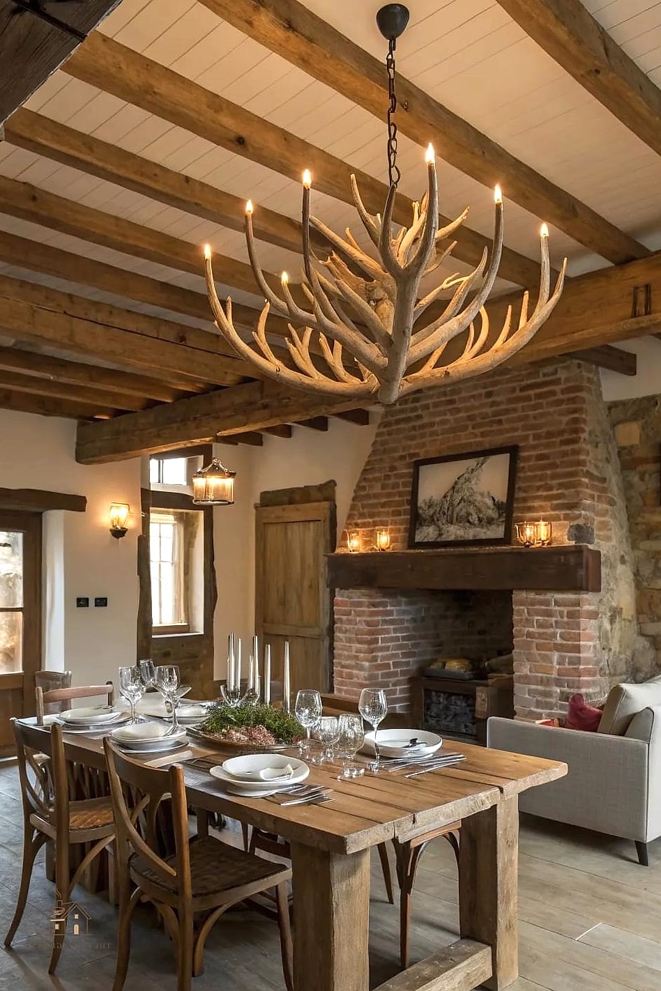 45 Brilliant Farmhouse Dining Room Lighting Ideas to Copy Right Now 16 Antler-Inspired Chandelier