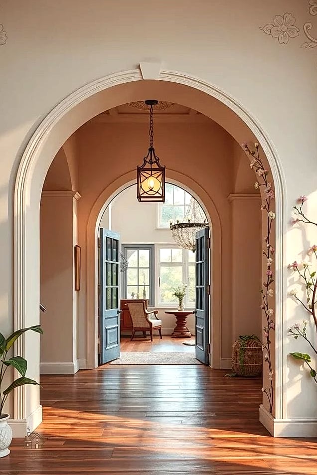 35 Stunning Entryway Accent Wall Ideas You'll Absolutely Love 23 Arched Paint Detail