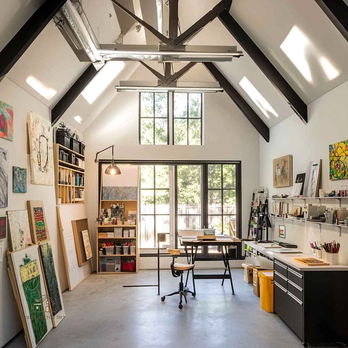 40 Clever Garage Conversion Ideas for Every Style 15 Art Studio With Natural Light