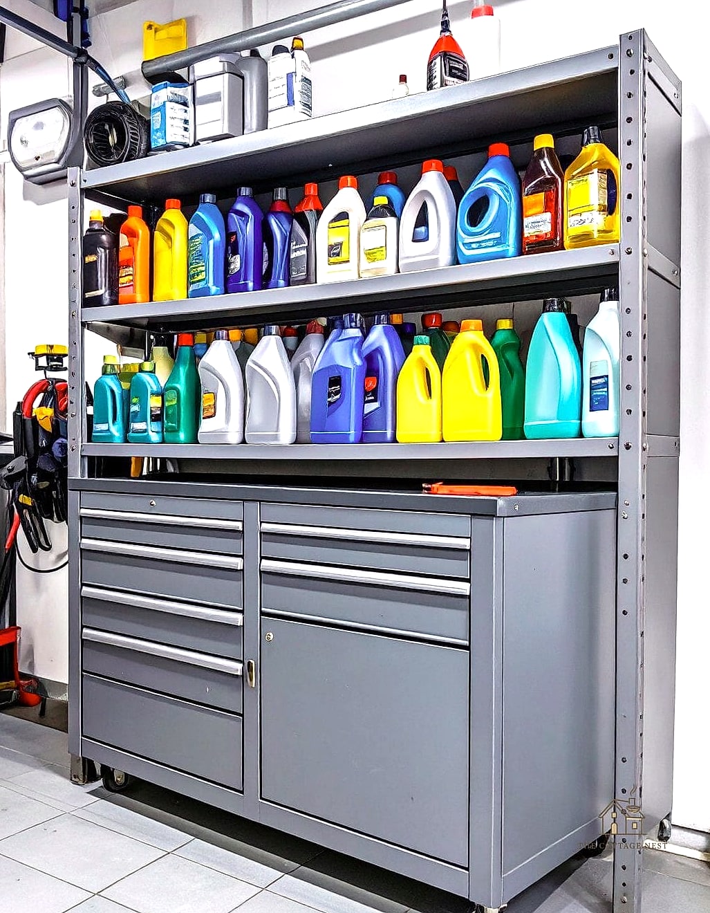 45 Stunning Garage Organization Ideas You'll Absolutely Love 32 Automotive Fluids and Tools Cabinet