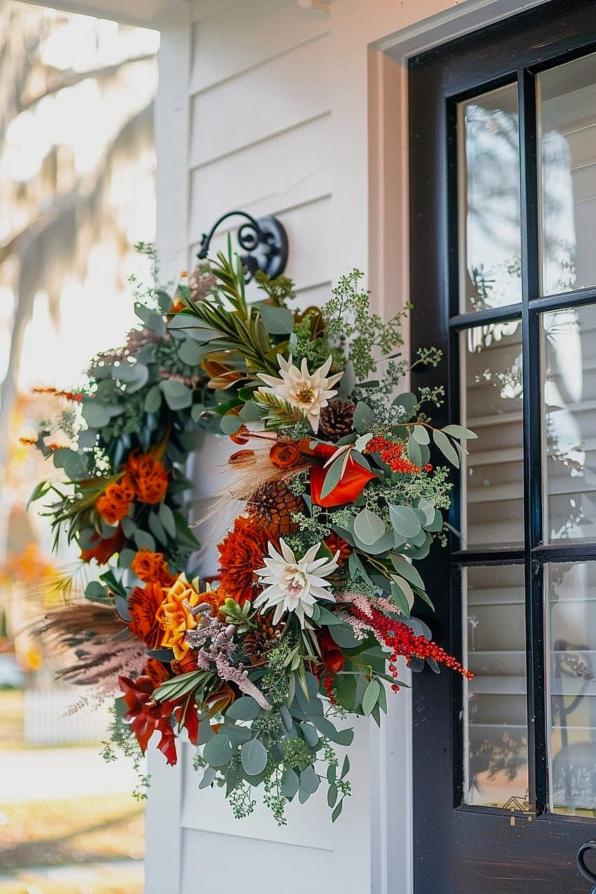 20 Dreamy Fall Wreaths For Front Door to Try This Season 15 Autumn Hydrangea Wreath
