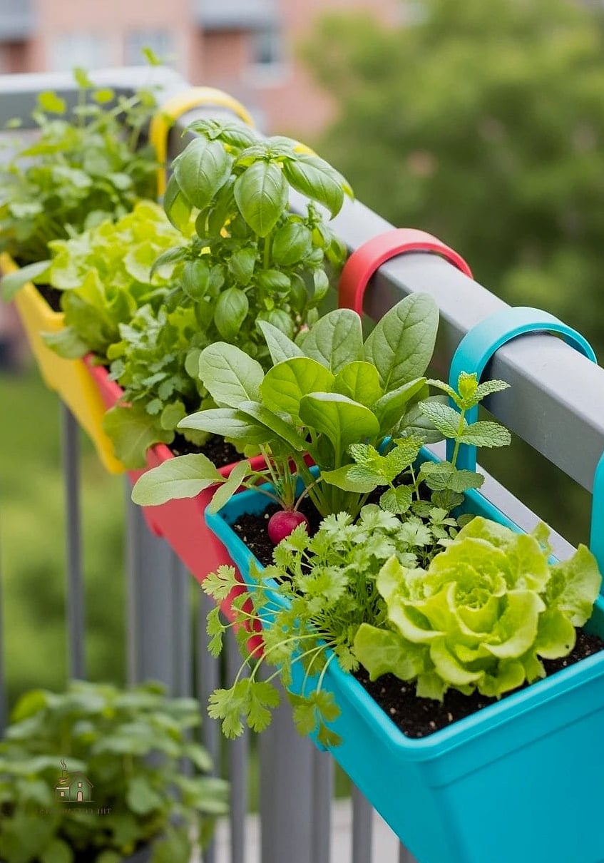 50 Clever Vegetable Garden Ideas for Every Style 34 Balcony Rail Planters