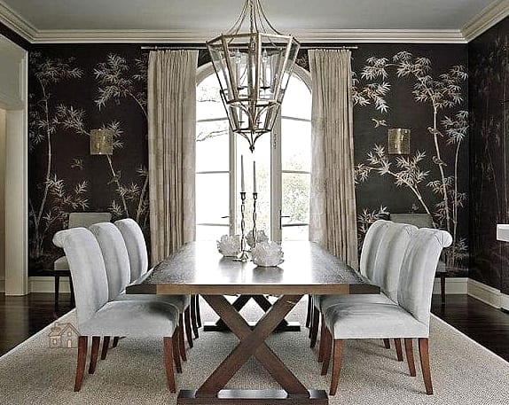 50 Beautiful Dining Room Wallpaper Ideas to Transform Your Space 35 Bamboo or Cane-Look Wallpaper