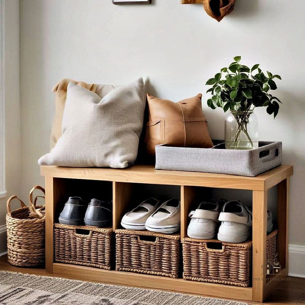 Baskets Under the Bench