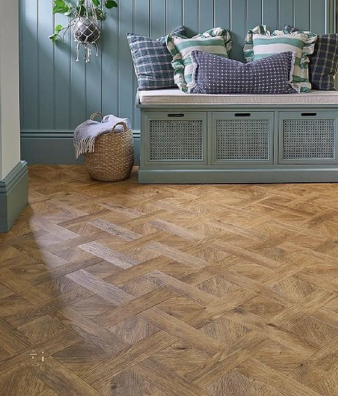 35 Chic Garage Floor Ideas for a Beautiful Home 21 Basketweave Pattern Tiles