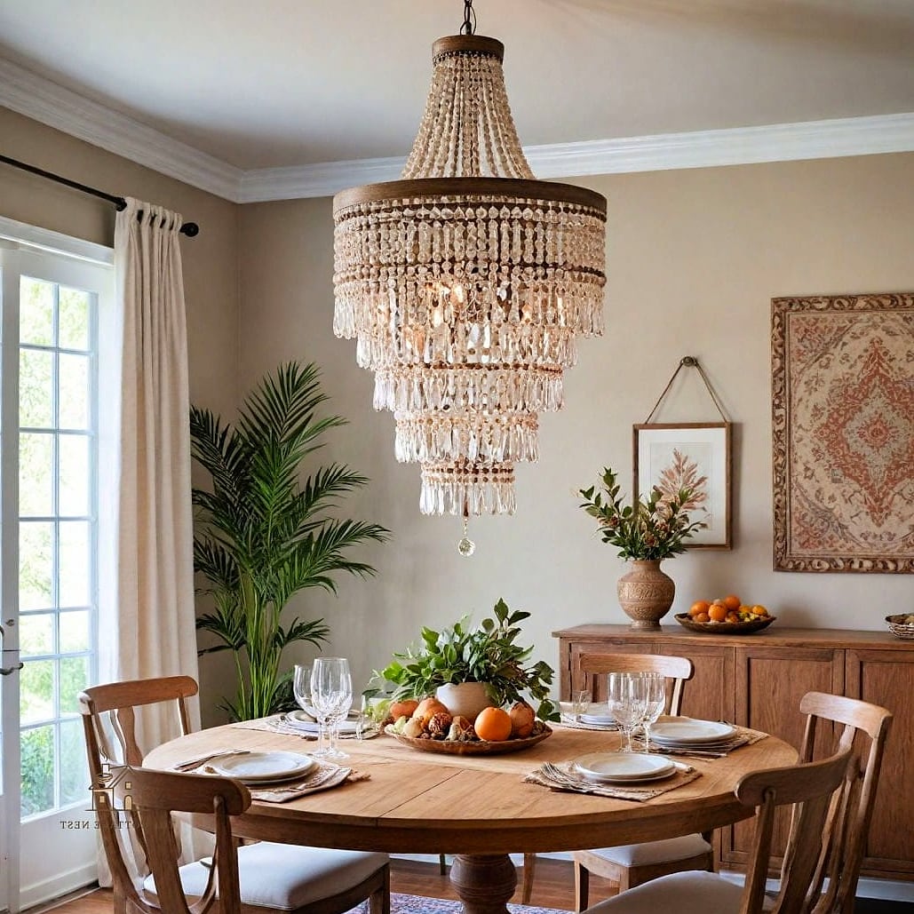 25 Creative Dining Room Chandelier Ideas That Will Inspire You 19 Beaded Chandelier with Layered Strands